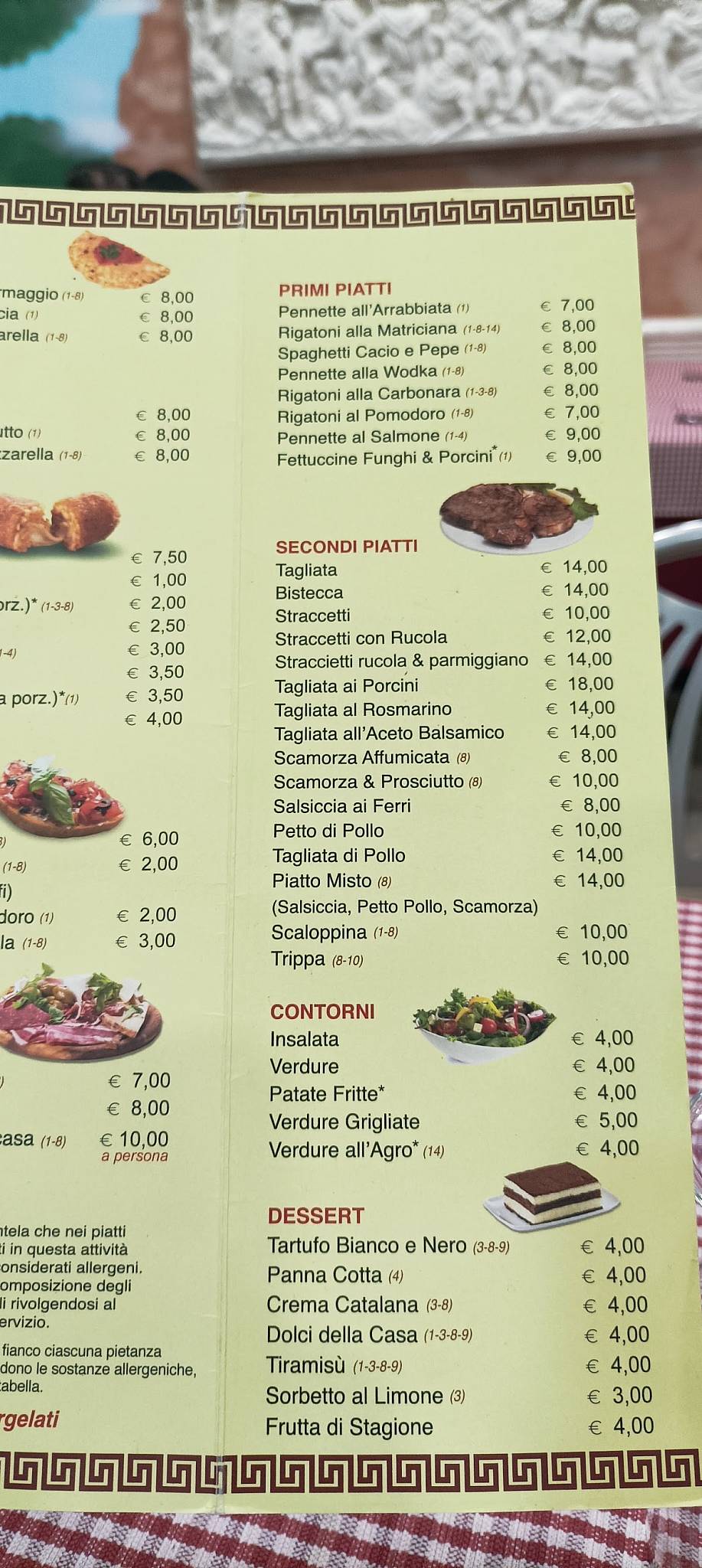 Menu di Ristorante - Pizzeria Il Pomo D'oro Roma 