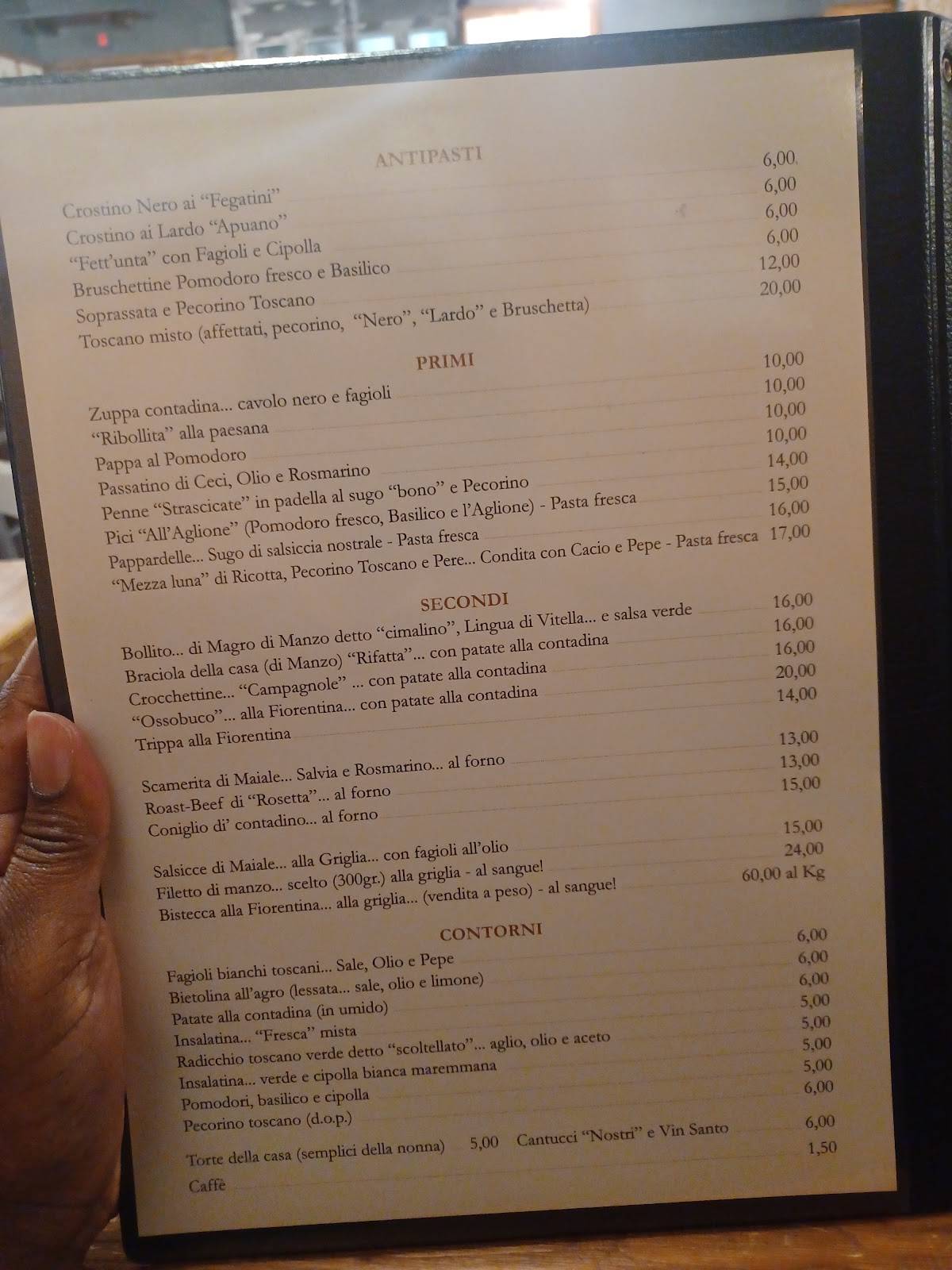 Menu di Ristorante del Fagioli 