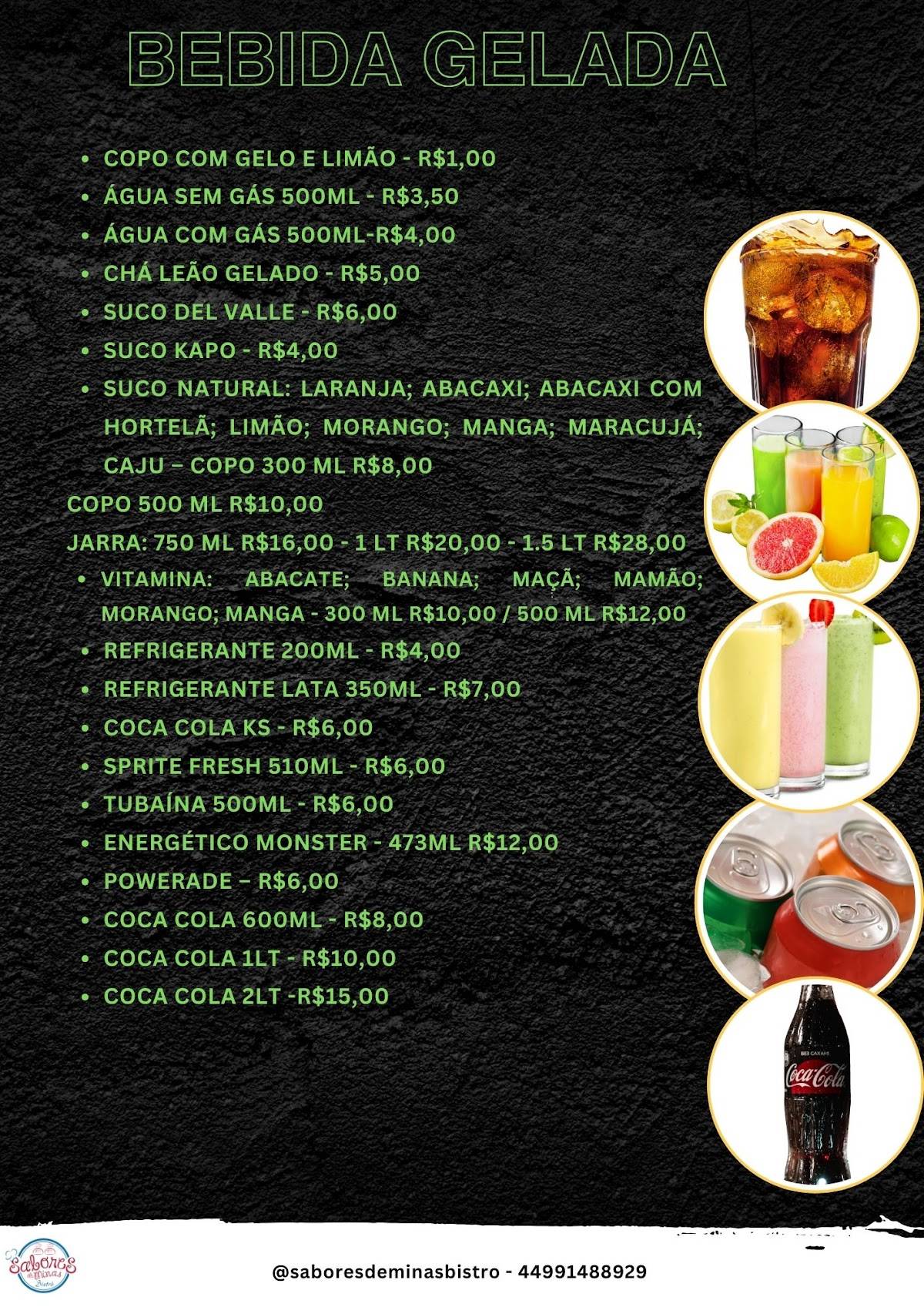 Sabores de Minas Bistrô cardápio