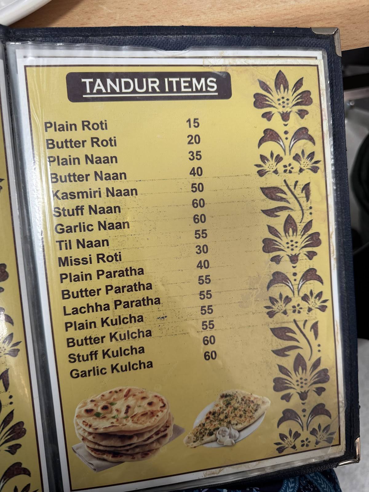 Sagar Darshan Restaurant menu