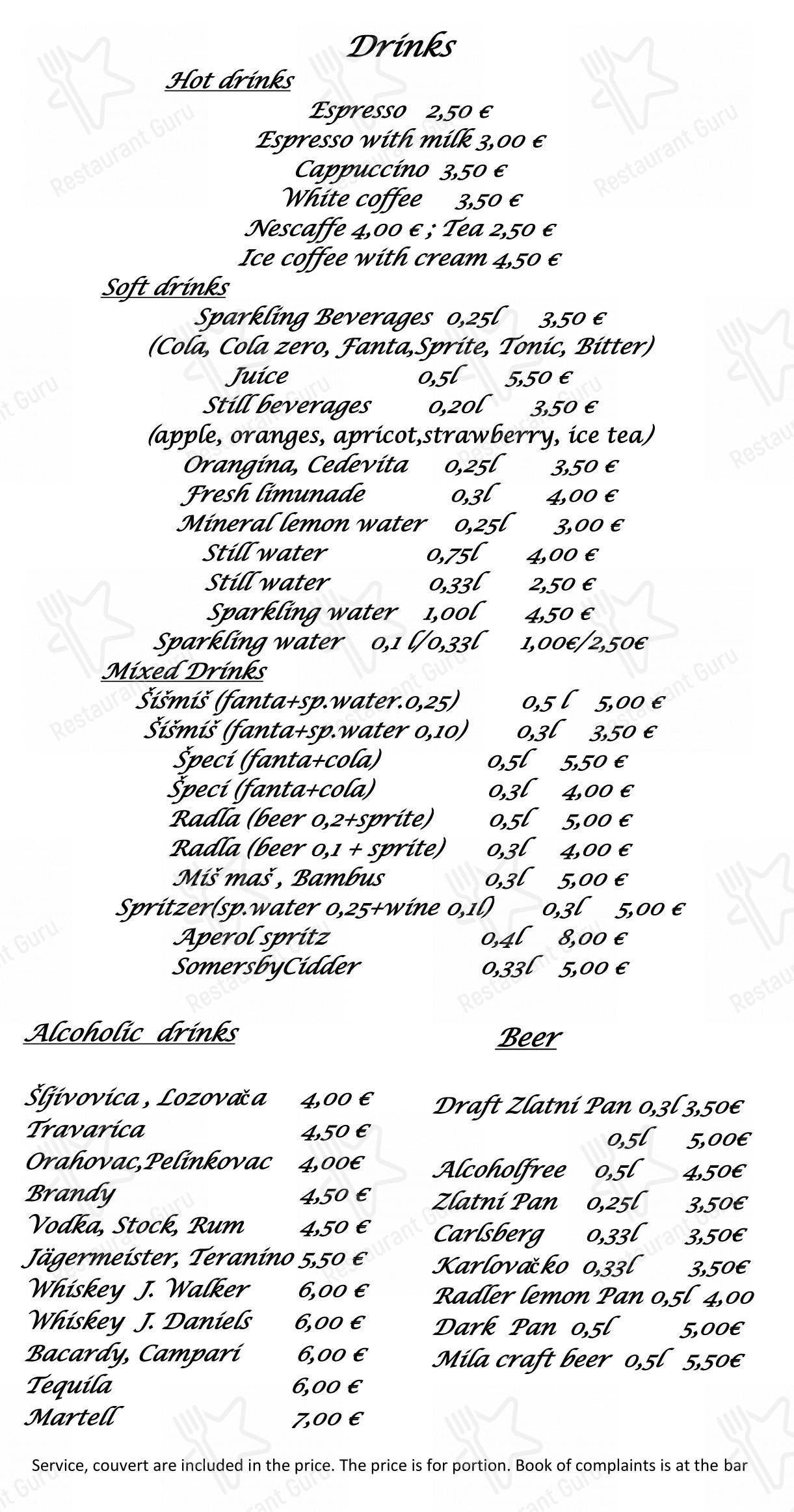 Menu pour Restaurant Sagita - Детское