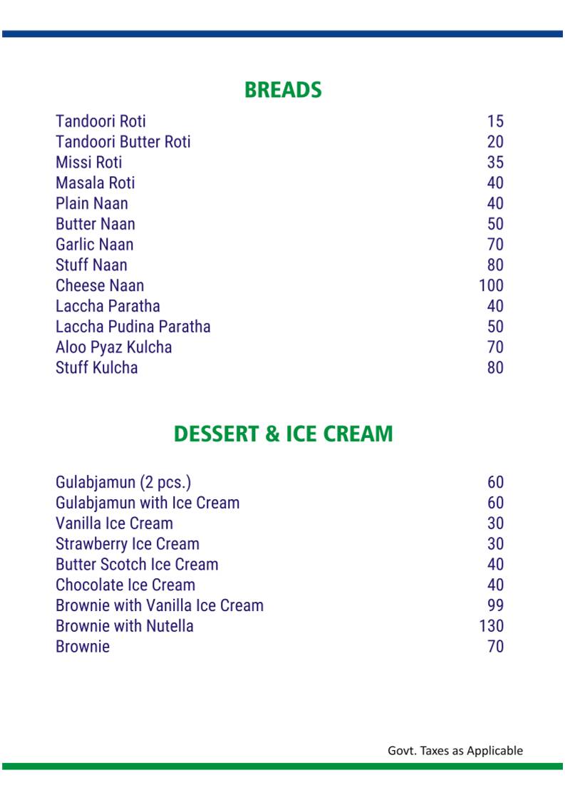 Saifai Dreams - Cafe & Restaurant menu