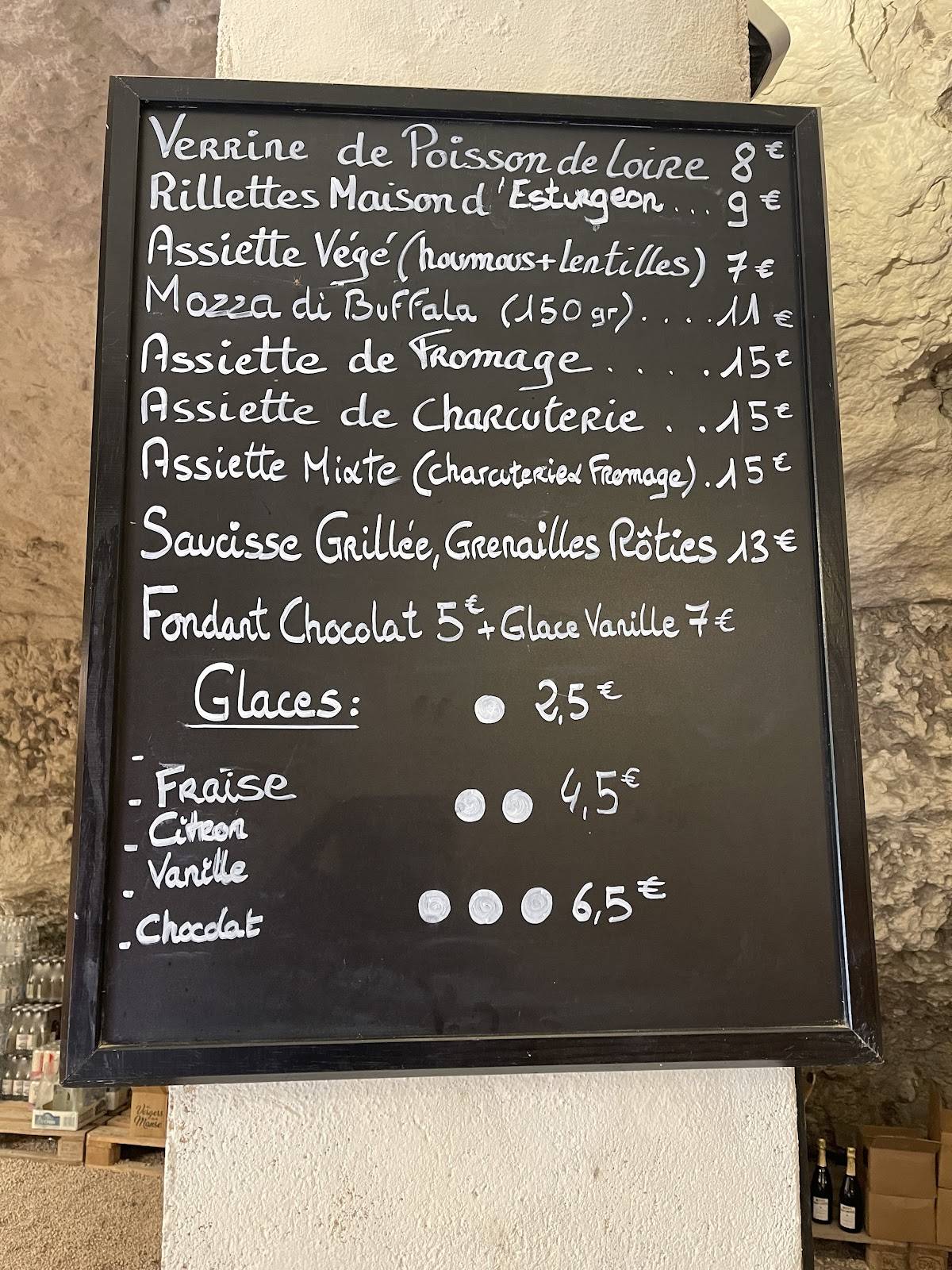 Menu de Sauvage