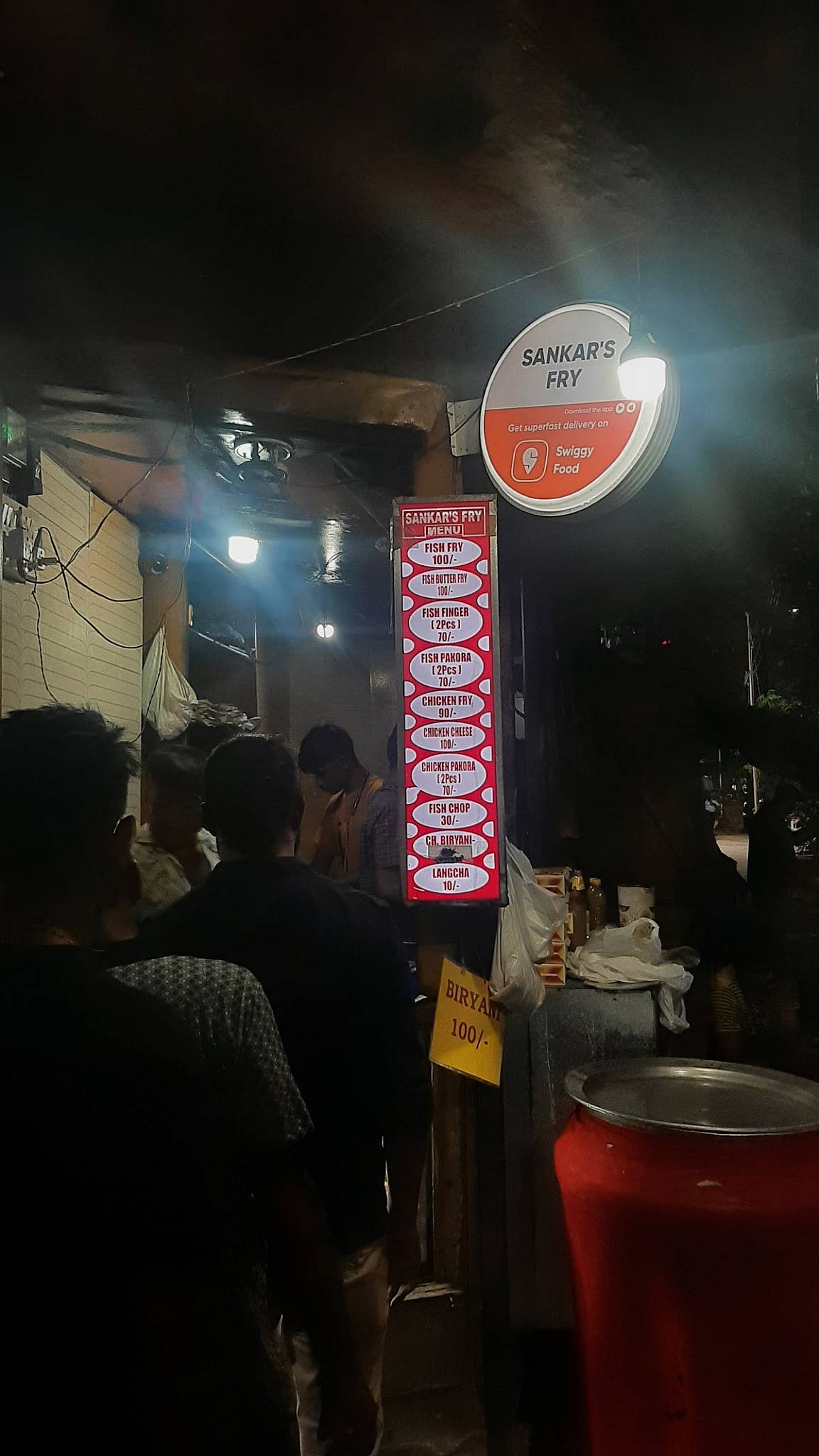 Shankar's Fry menu