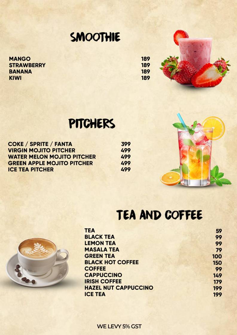 Sharrazz Cafe In Satyaniketan & Roof Top Dining menu