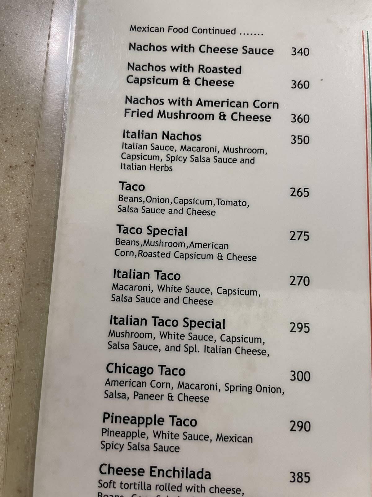 Shiv Sagar Veg Restaurant menu