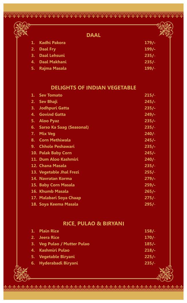 Shreemaya Restaurant menu