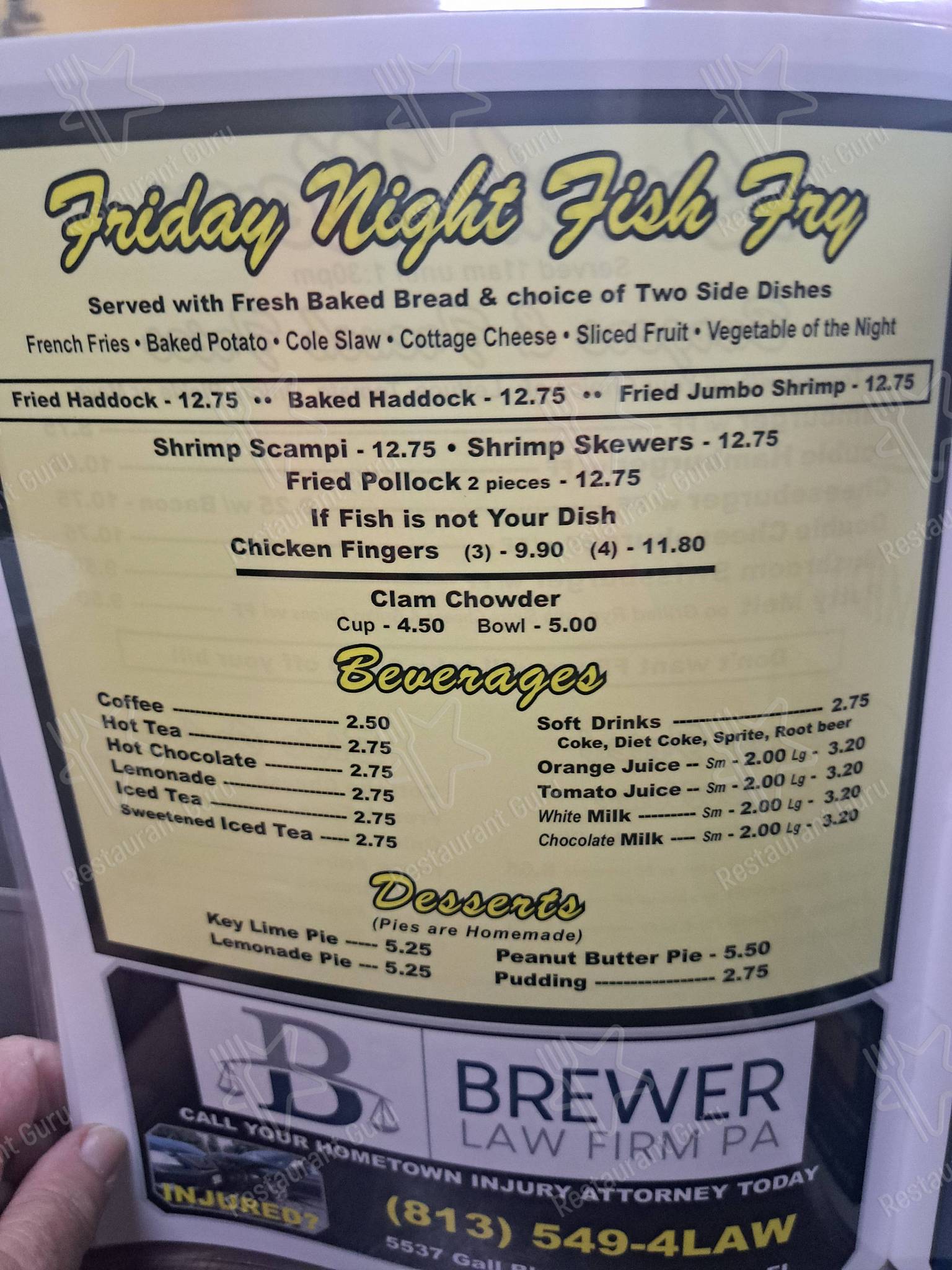 Menu at Sugar Shack restaurant, Zephyrhills, Co Rd 54