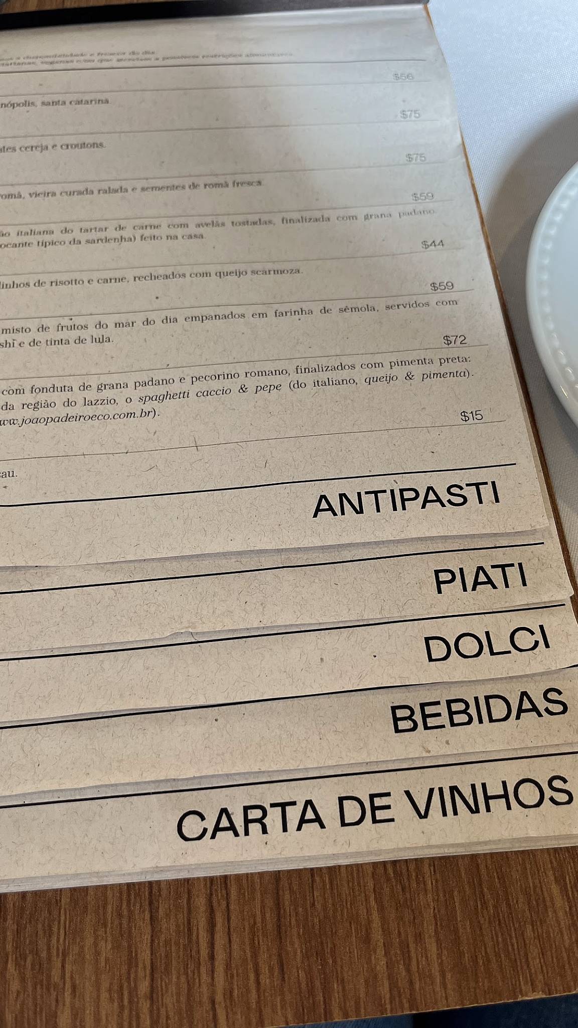 SULT cardápio