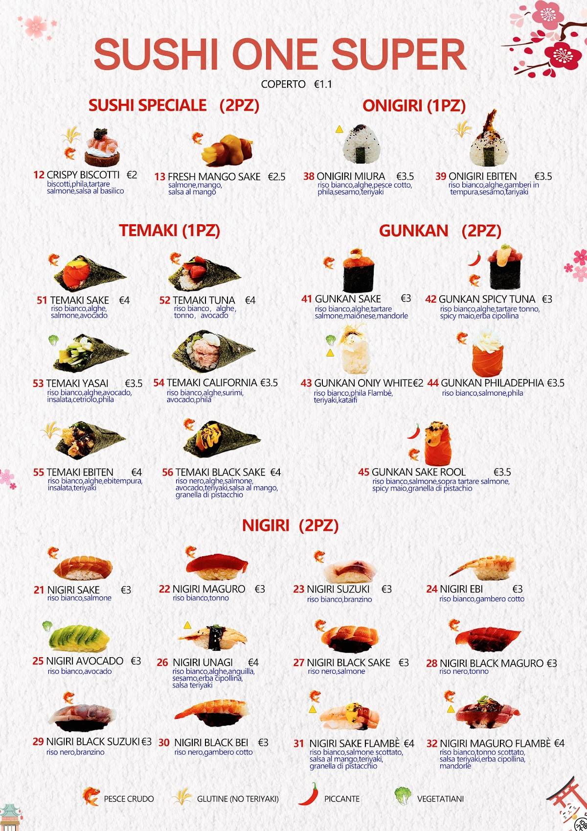 Menu di Sushi One Super 
