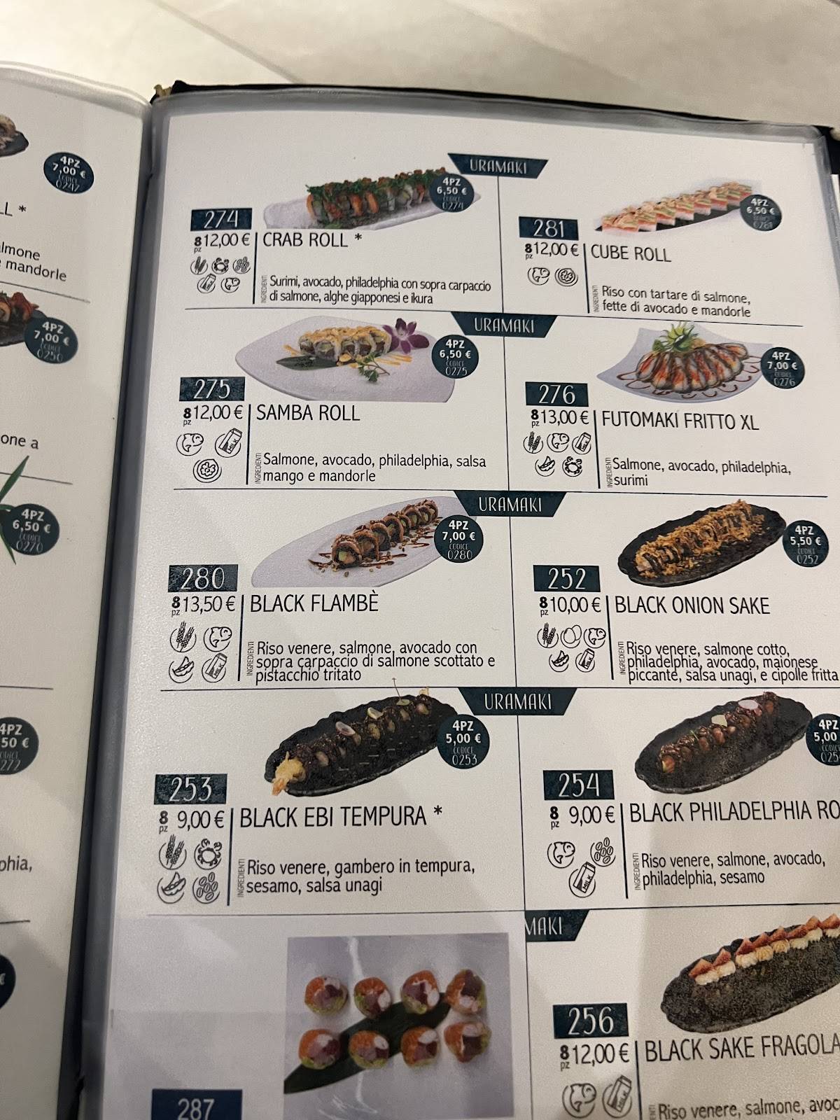 Menu di Sushi Levante Restaurant - ALL YOU CAN EAT - Roma 
