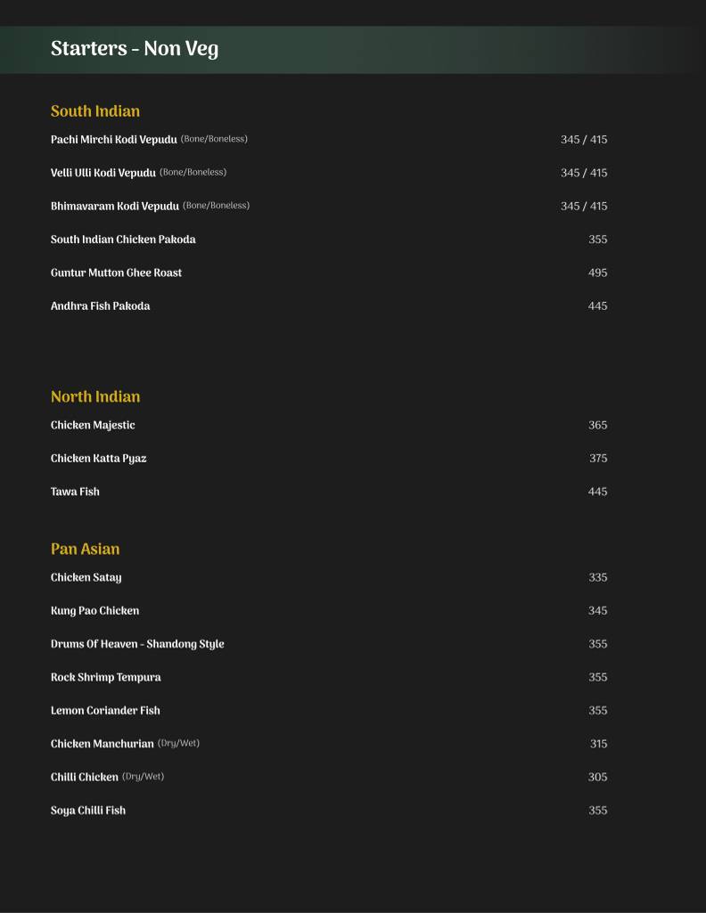 Syla Terrace Kitchen & Bar menu