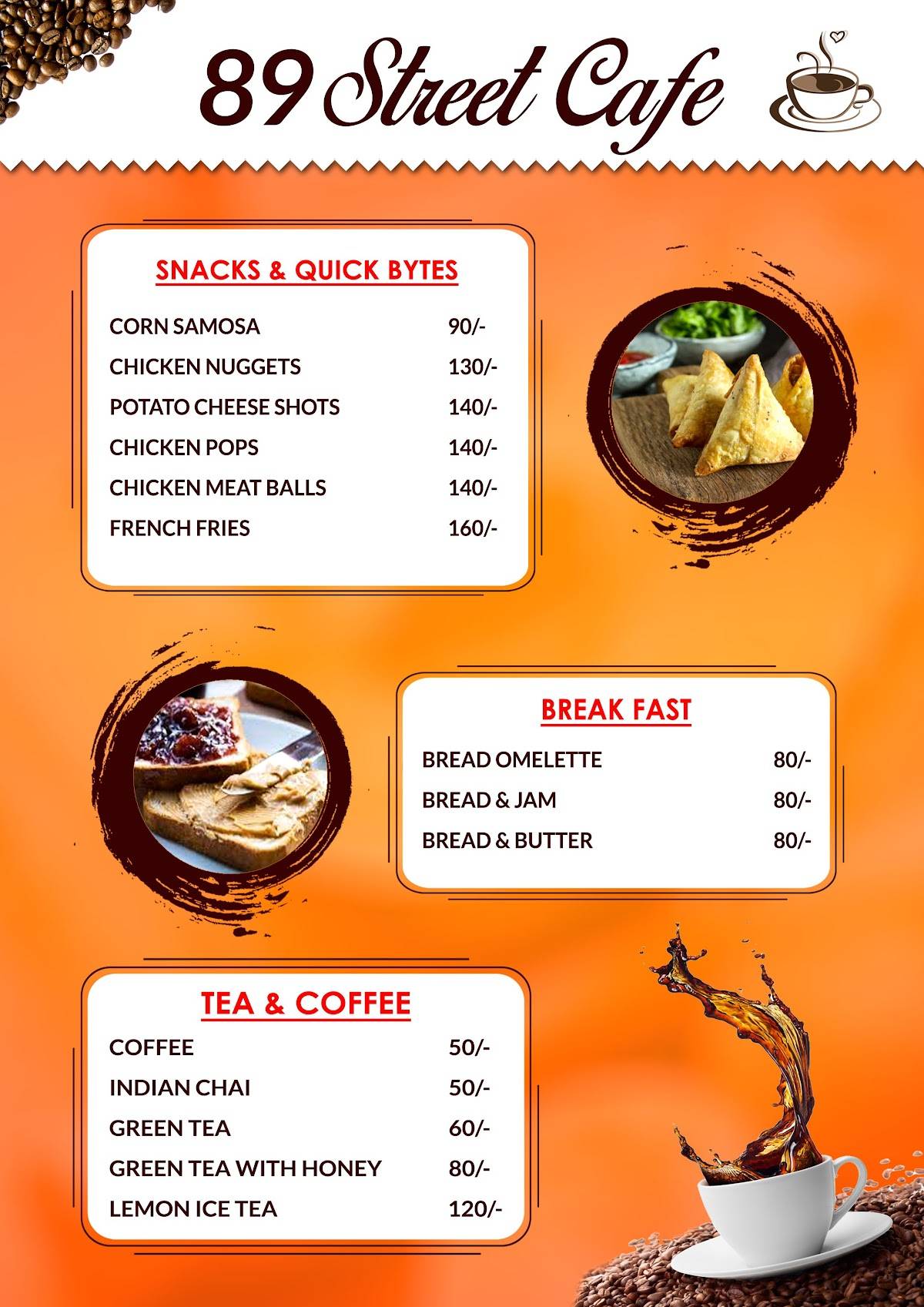 THE VIZAG DRIVE IN menu
