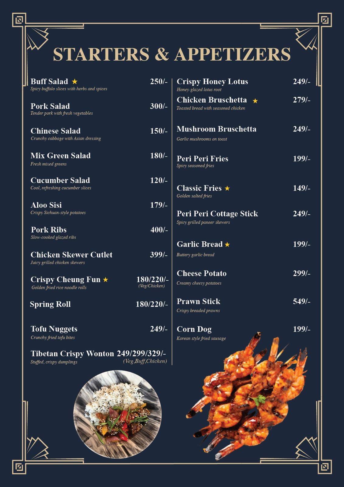 TM kitchen menu