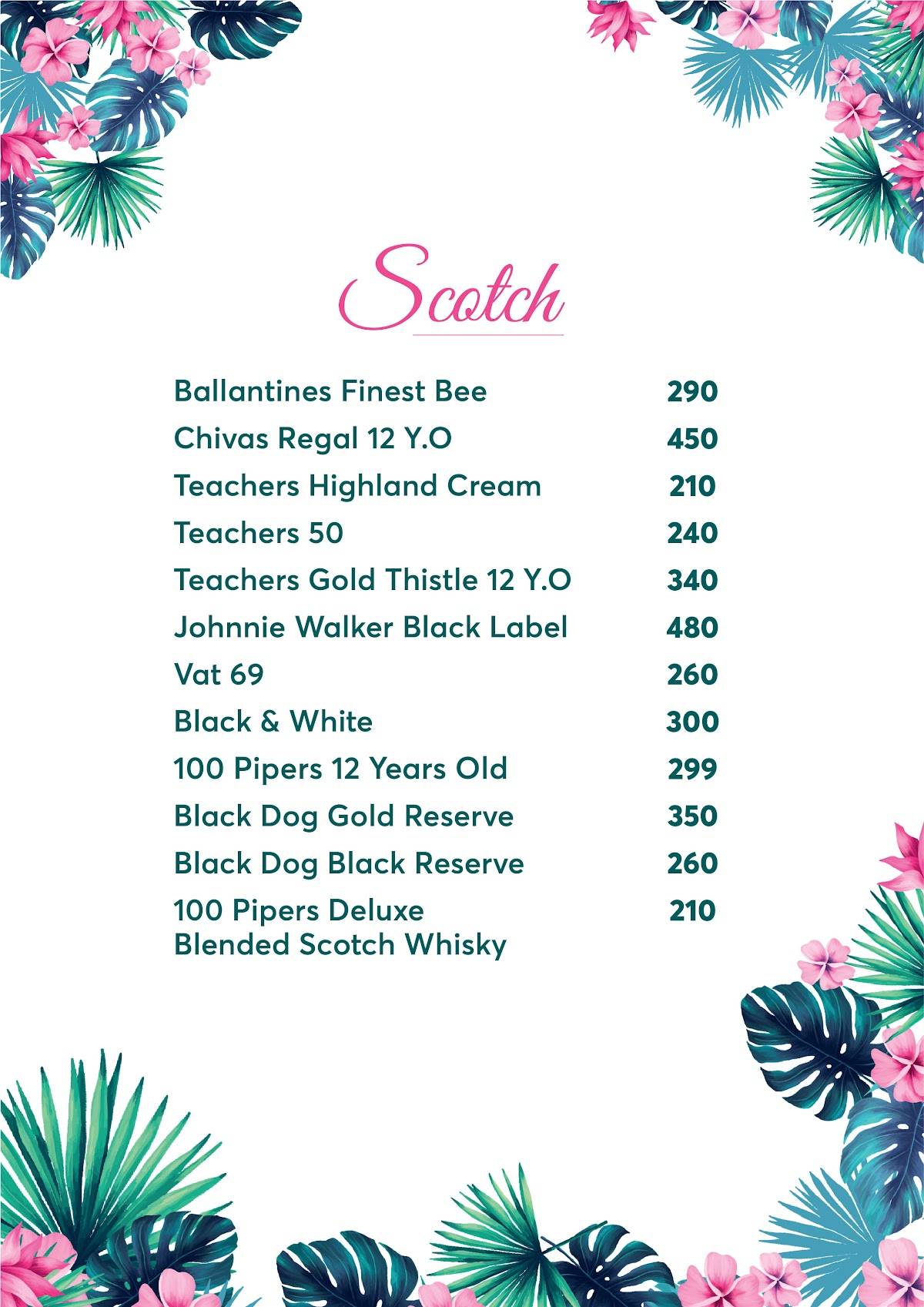 Tales & Spirits Bistro menu