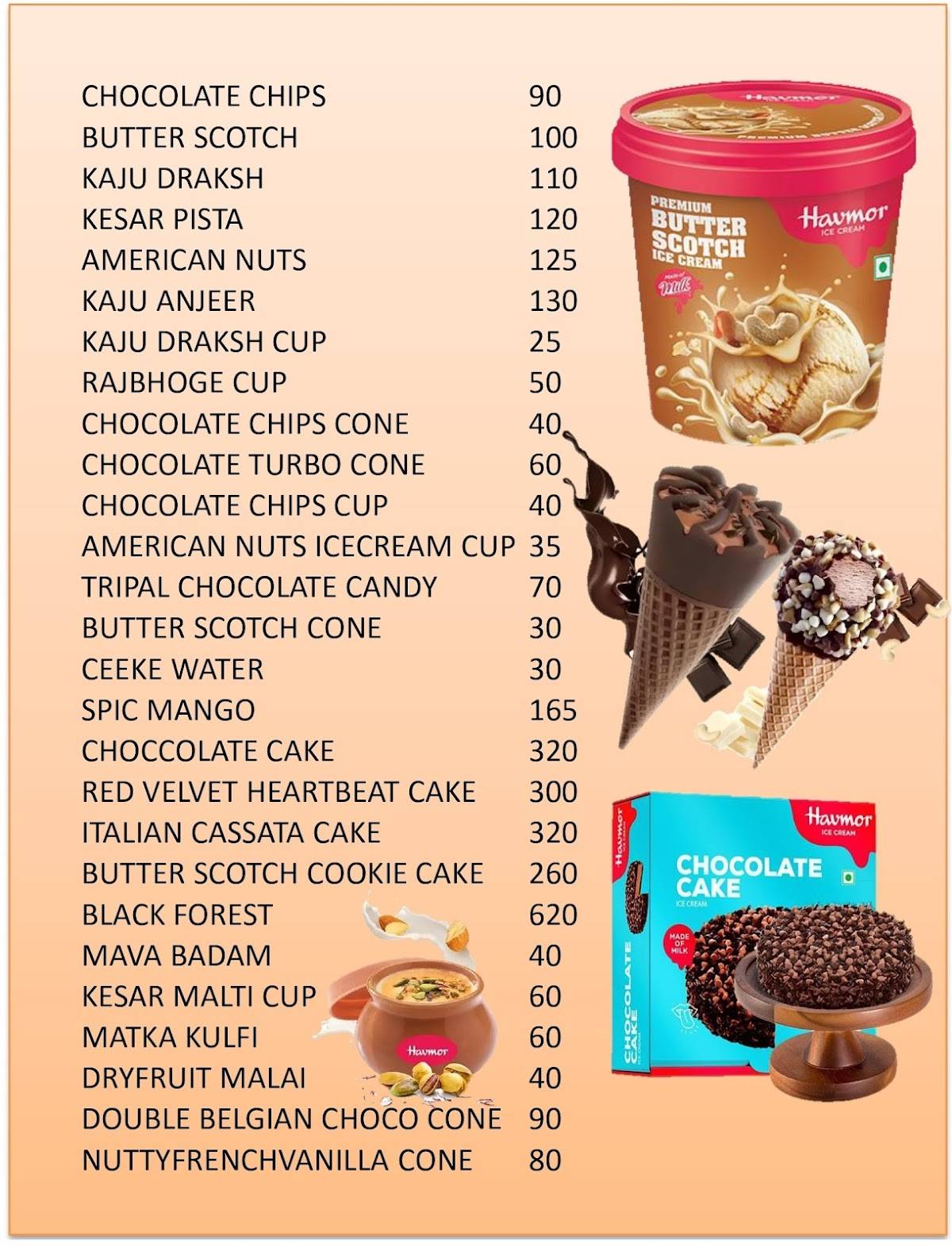 Tasty Touch menu