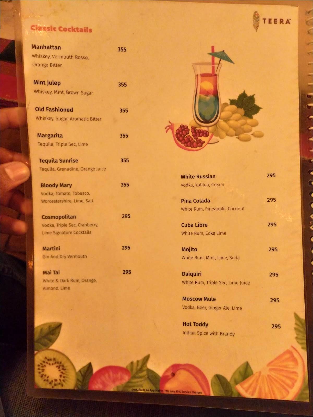 Teera menu