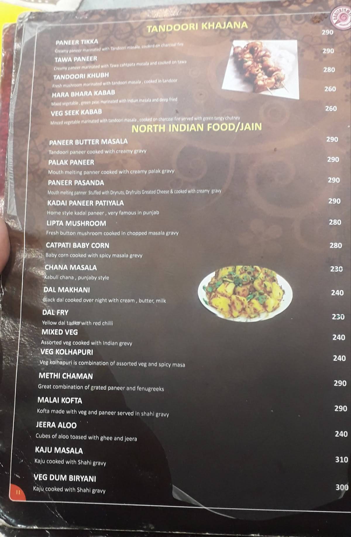 Temptations Vijayawada menu