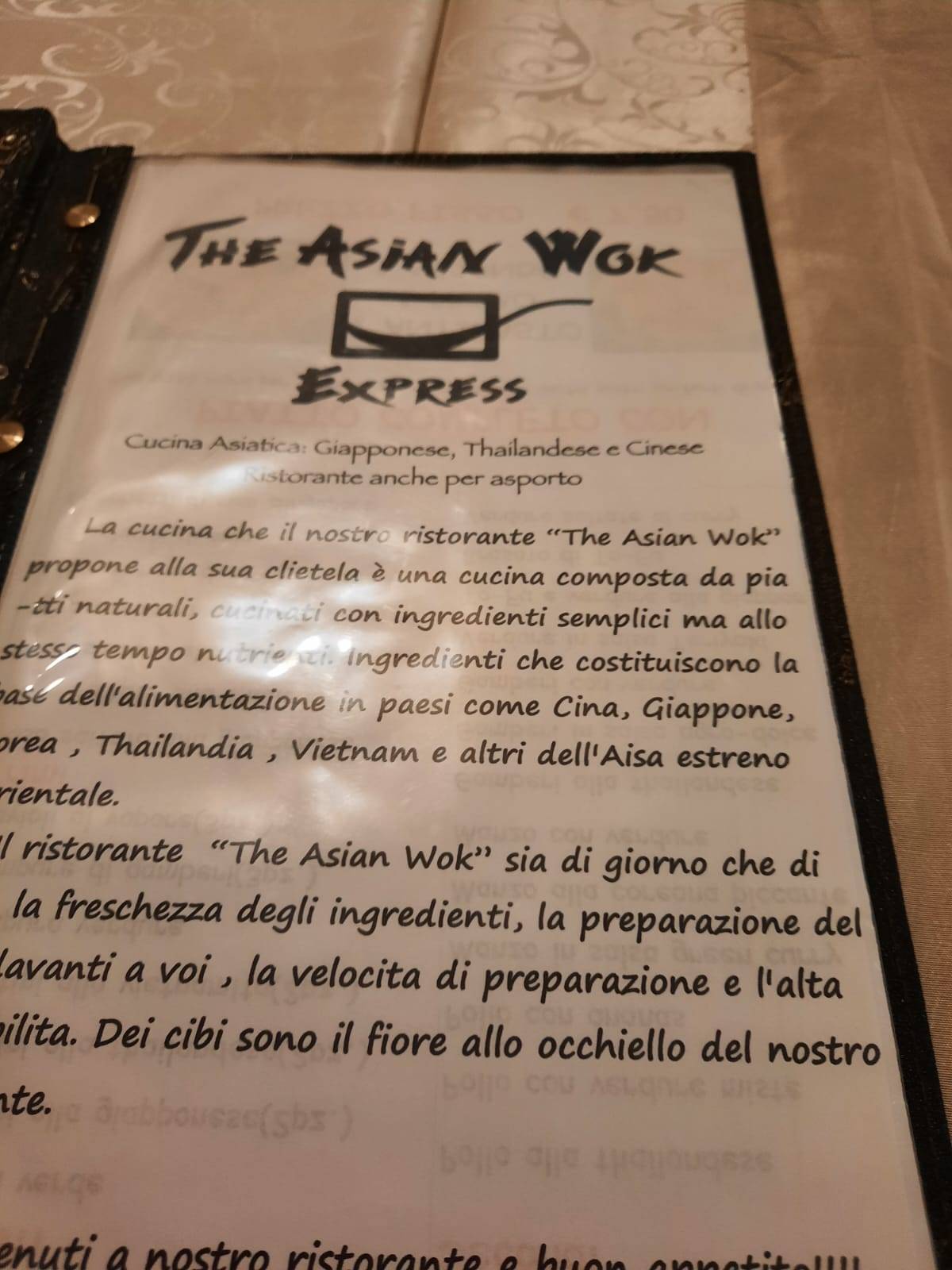 Menu di The Asian (港湾） 