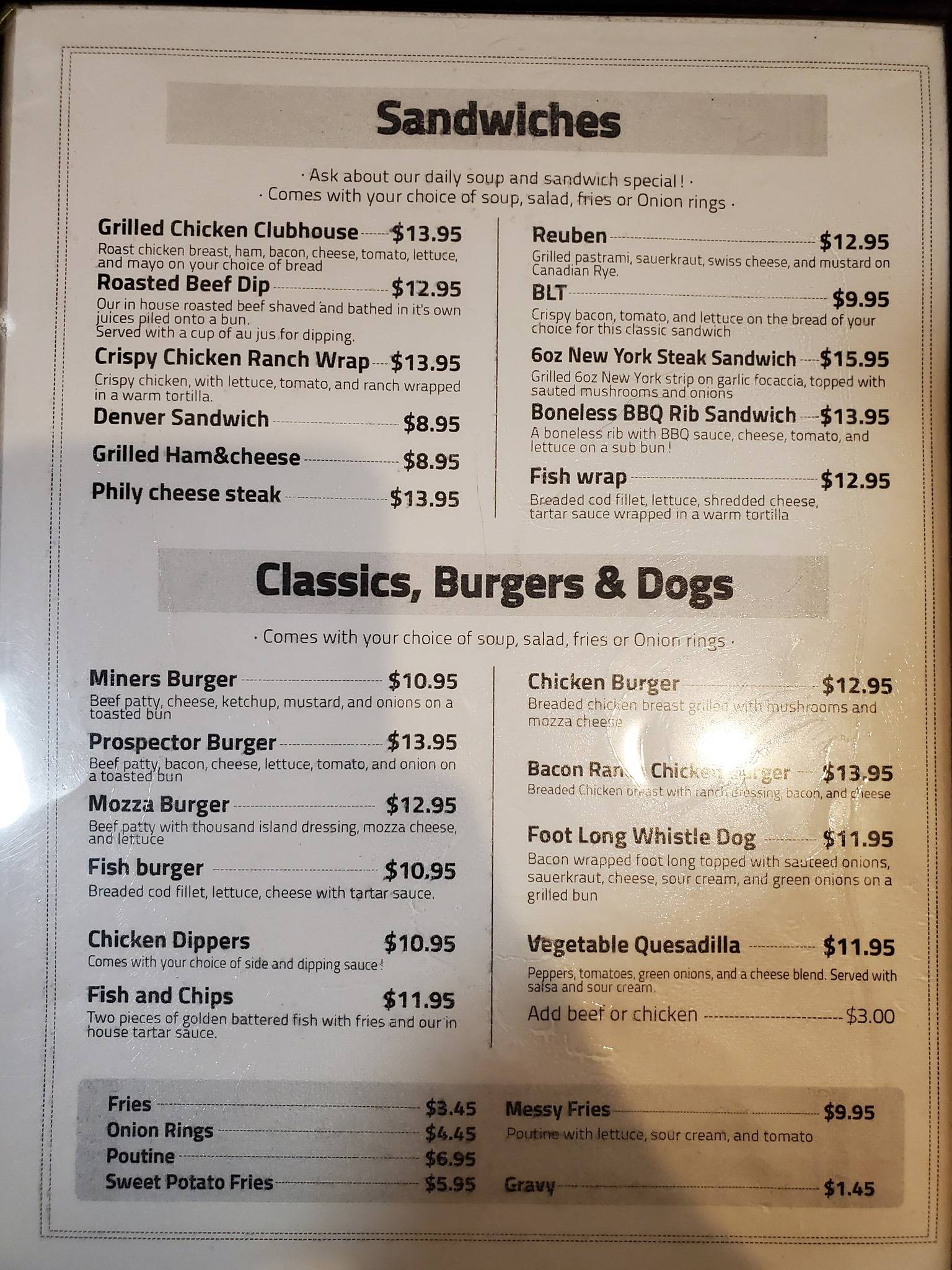 Menu at The Copper Kettle Restaurant, Creighton