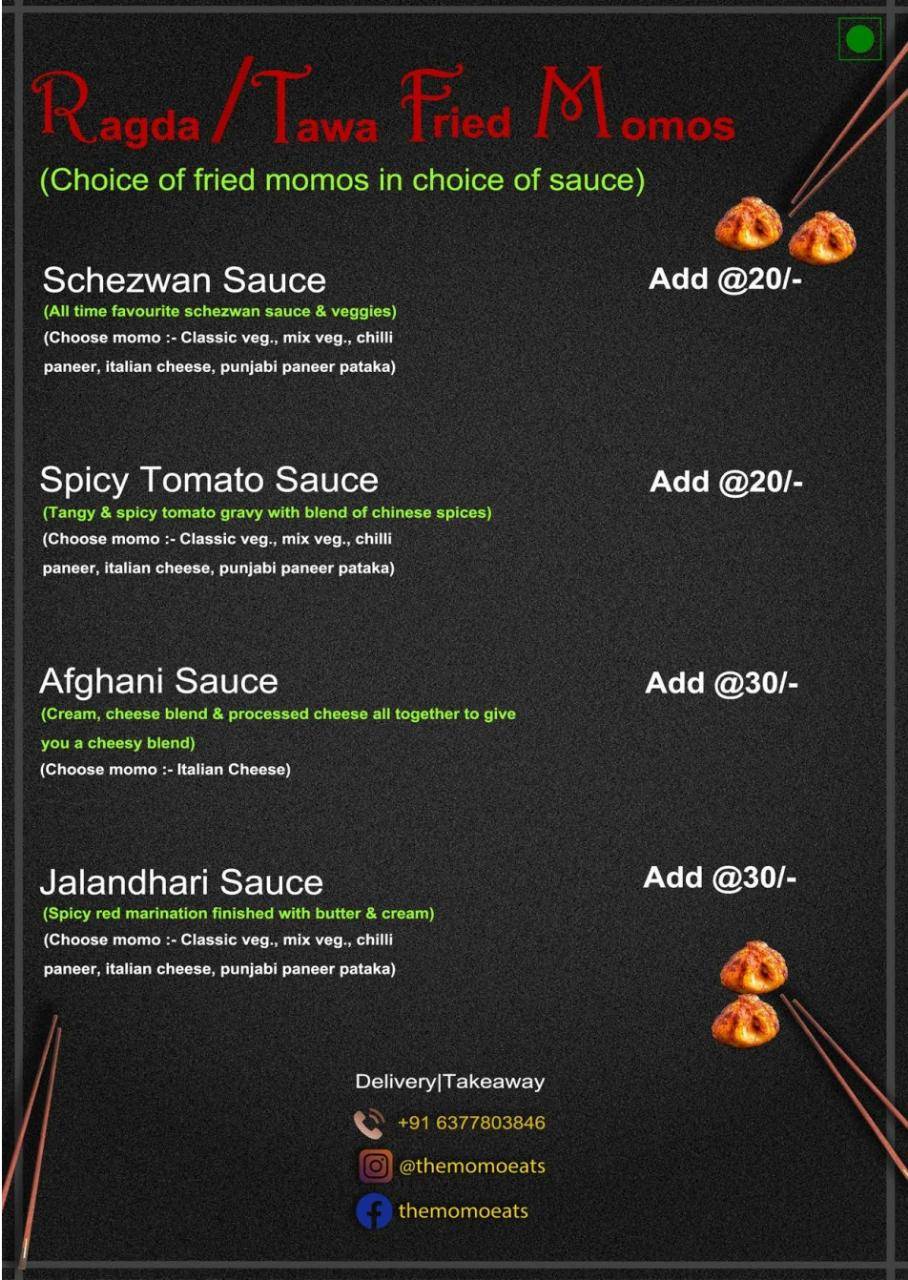 The Momo Eats - Best Momos In Bikaner menu