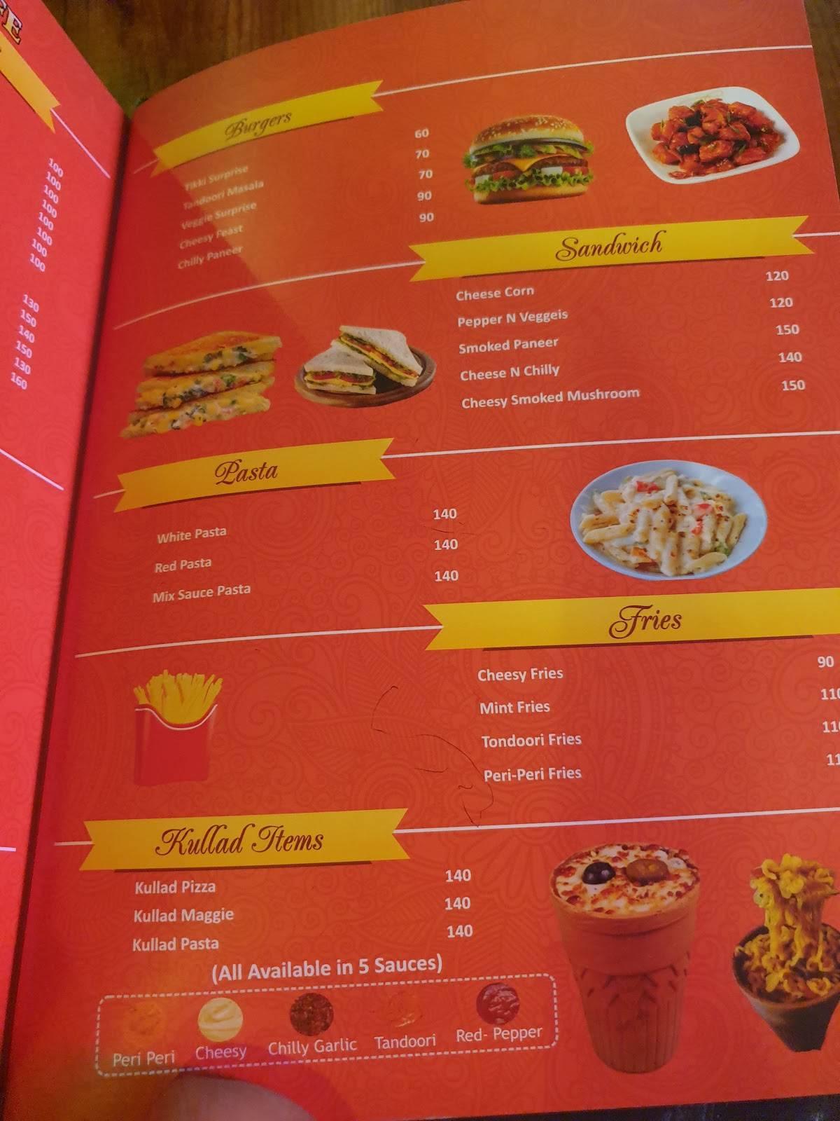 The Pahadi Monk menu