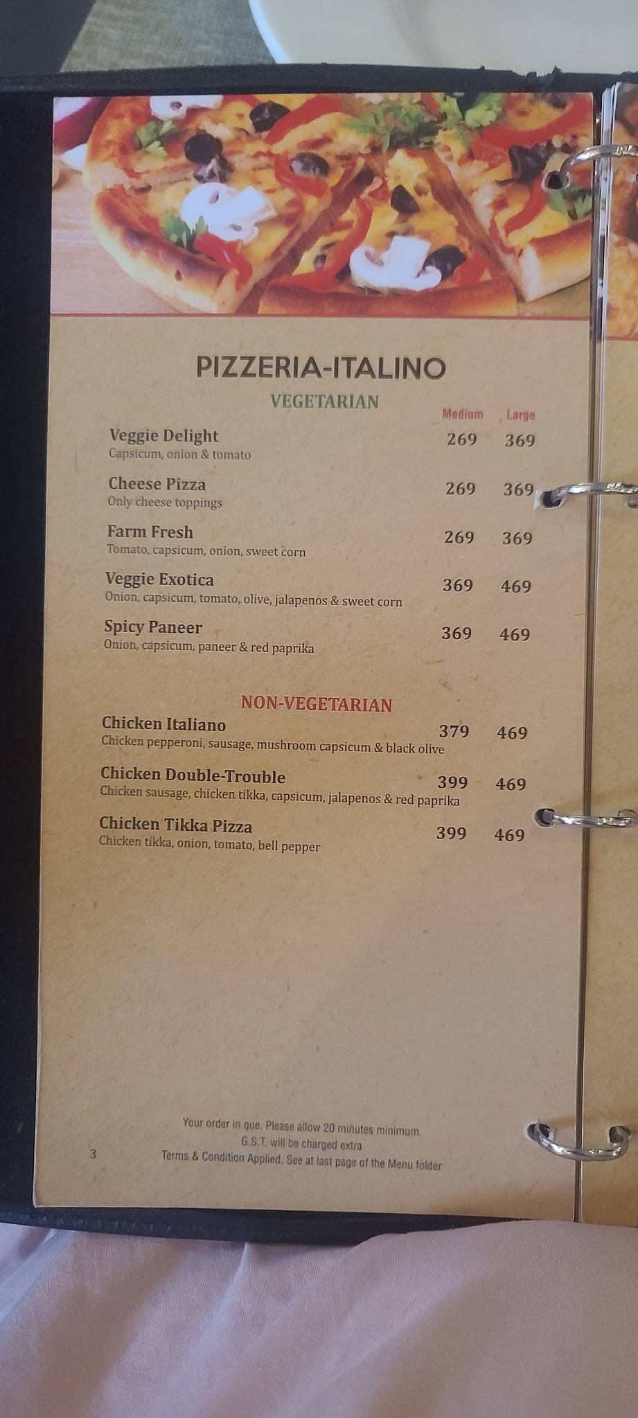 The Saffron Lounge menu