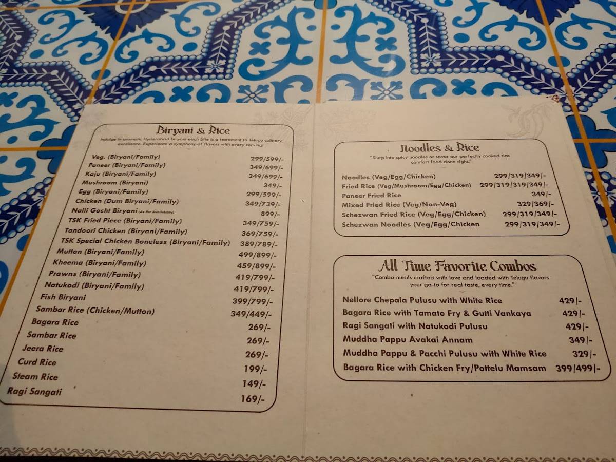 The Spice Kitchen By TSK menu