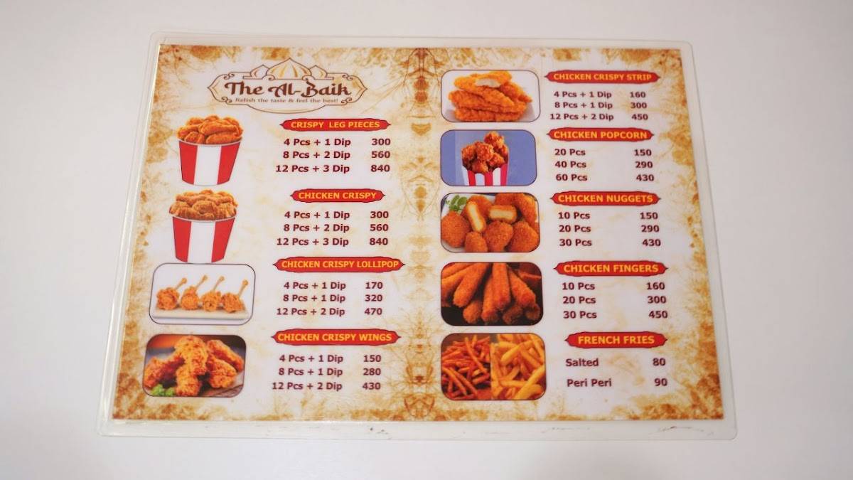The albaik menu