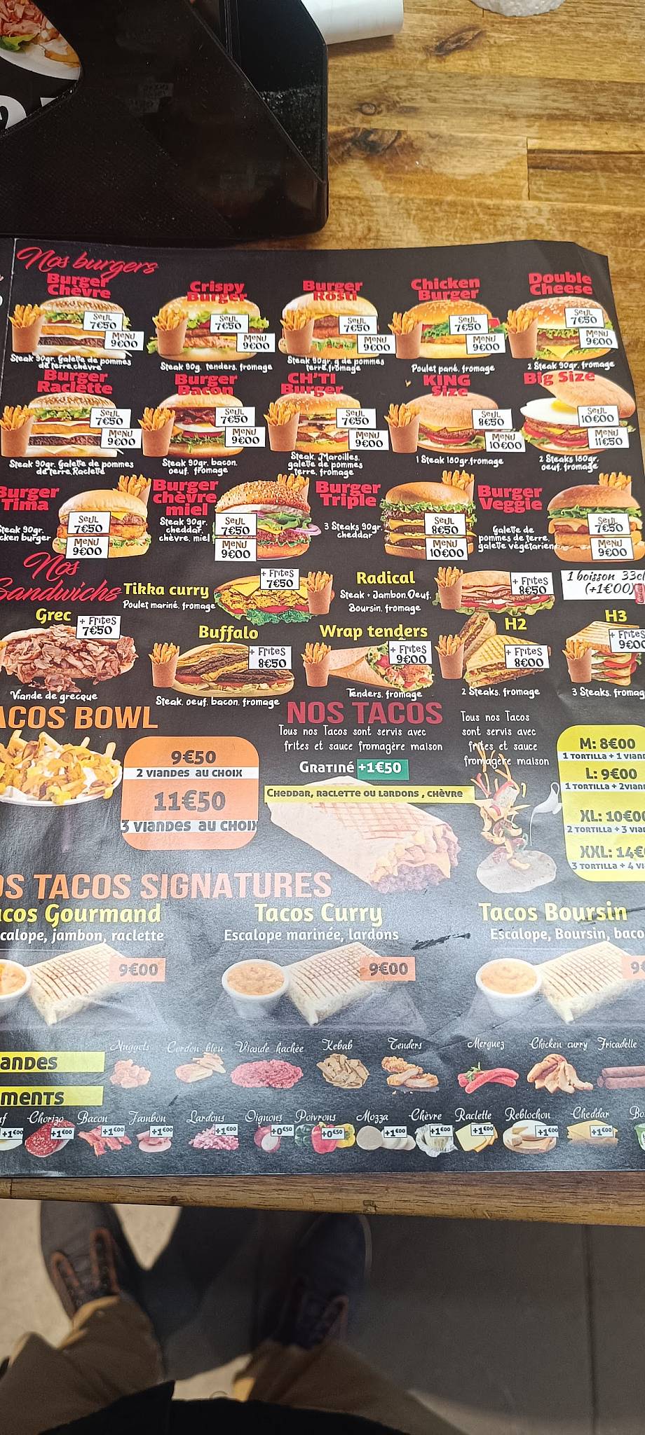 Menu de Tima Pizza & Burger