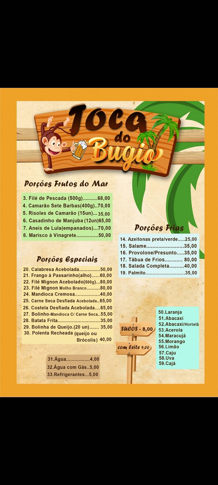 Toca Do Bugio Restaurante cardápio