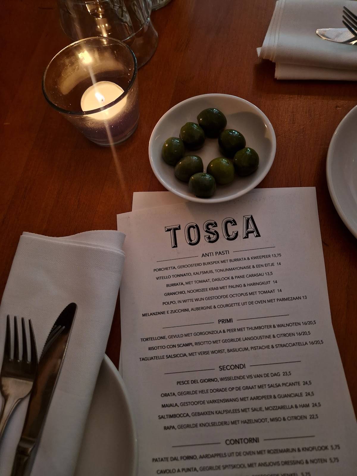 Menu de Restaurant Tosca