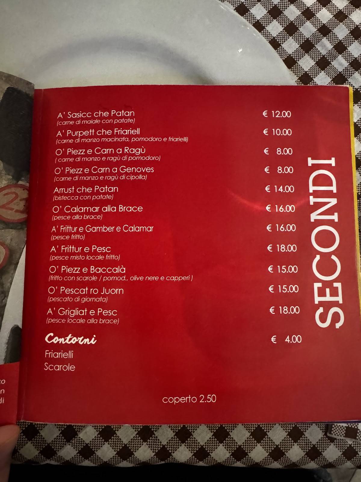 Menu di Trattoria Casabuonocore 