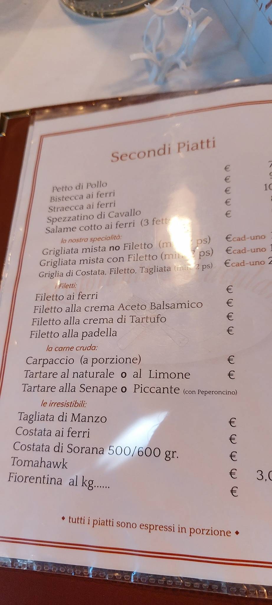 Menu di Trattoria Da Poi 