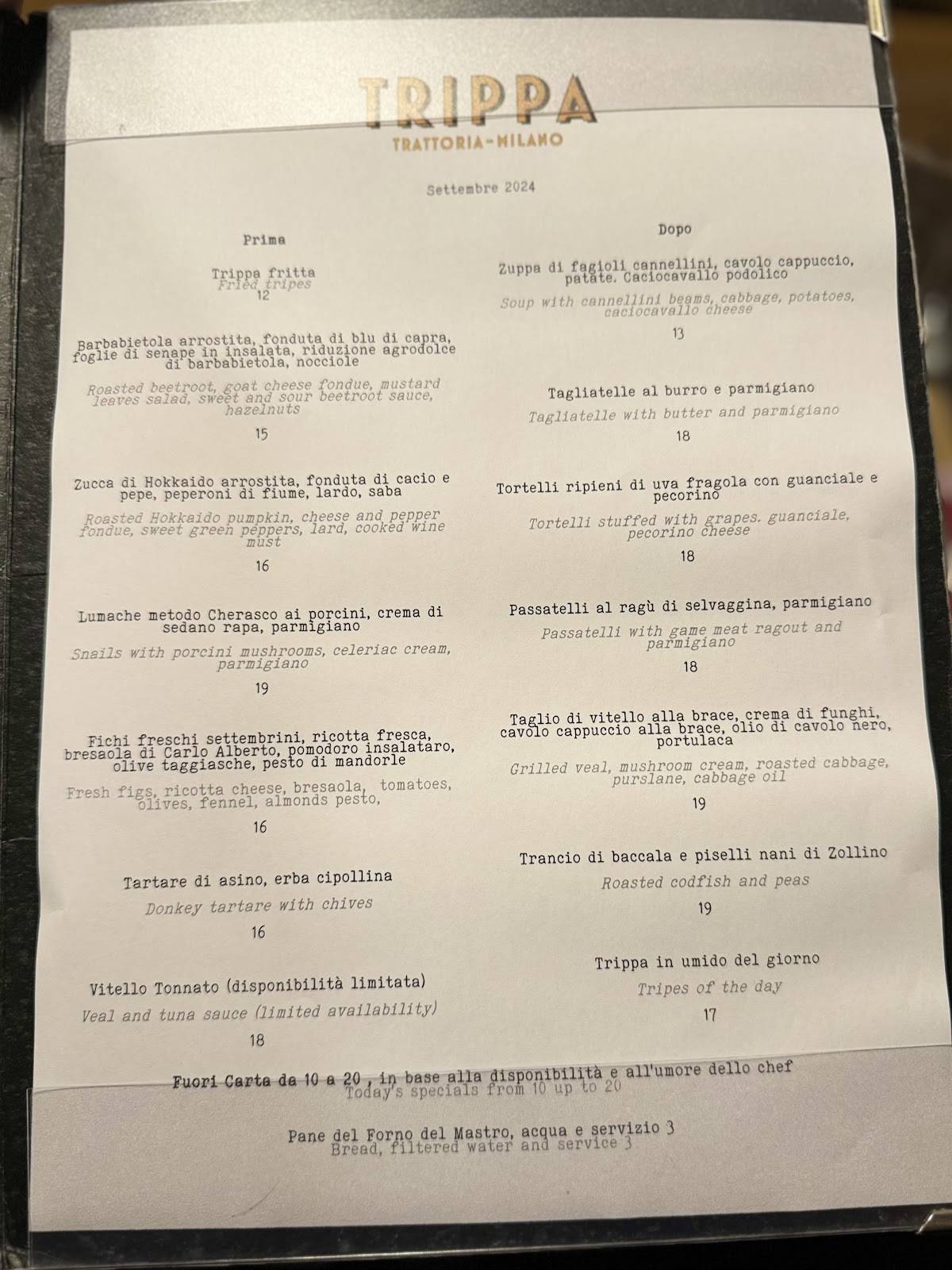 Menu di Trippa 