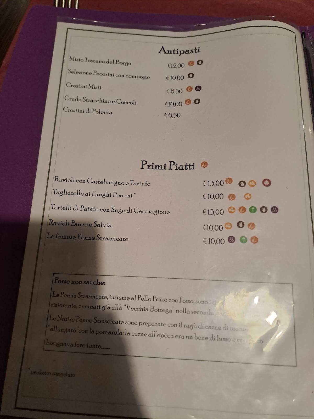 Menu di Ristorante di Travalle 
