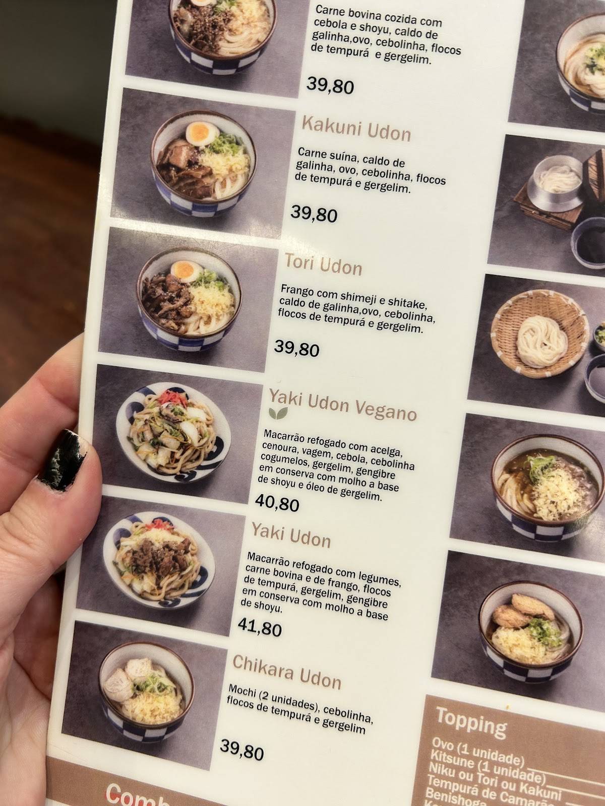 Udon Jinbei cardápio