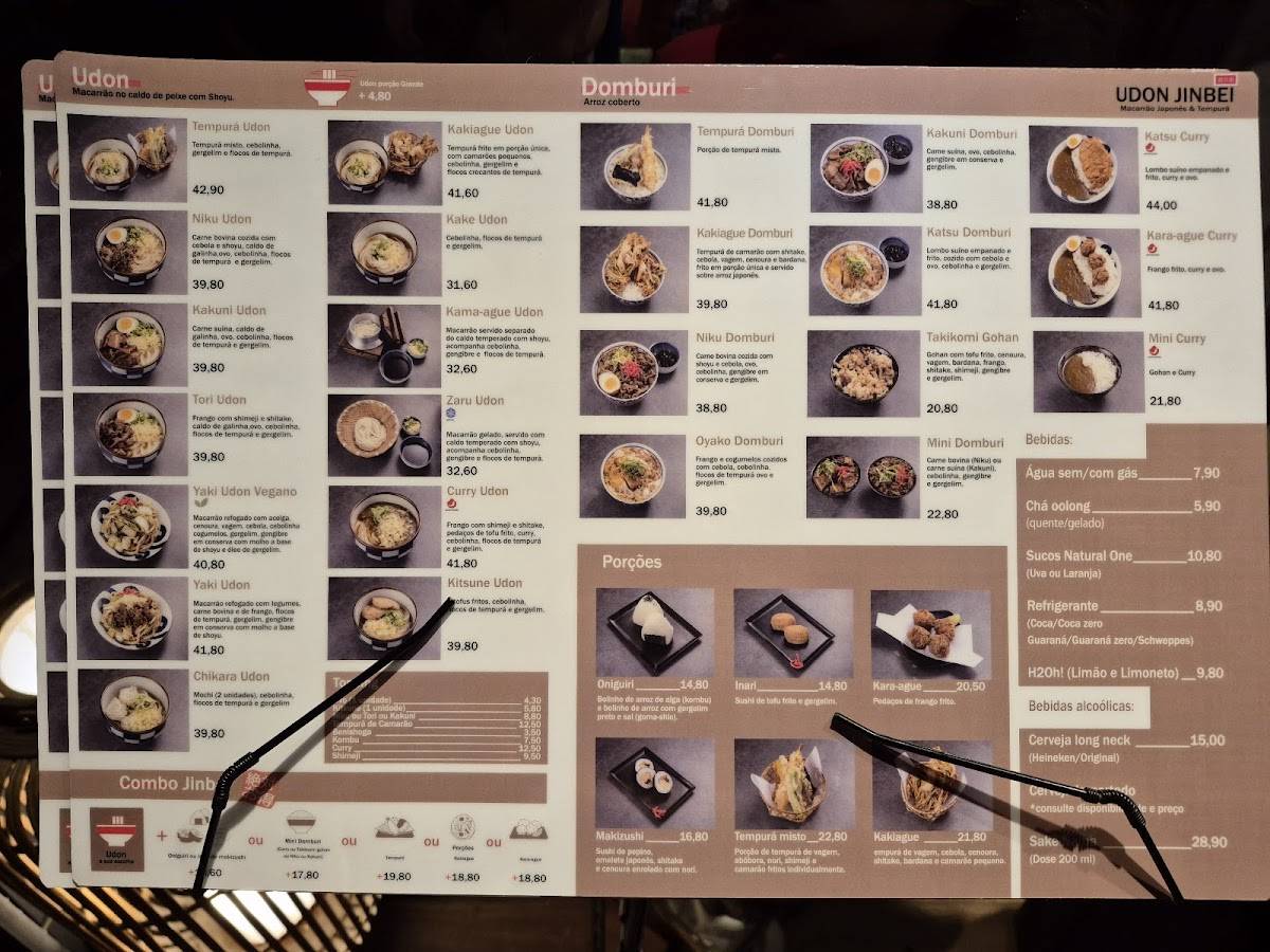 Udon Jinbei cardápio