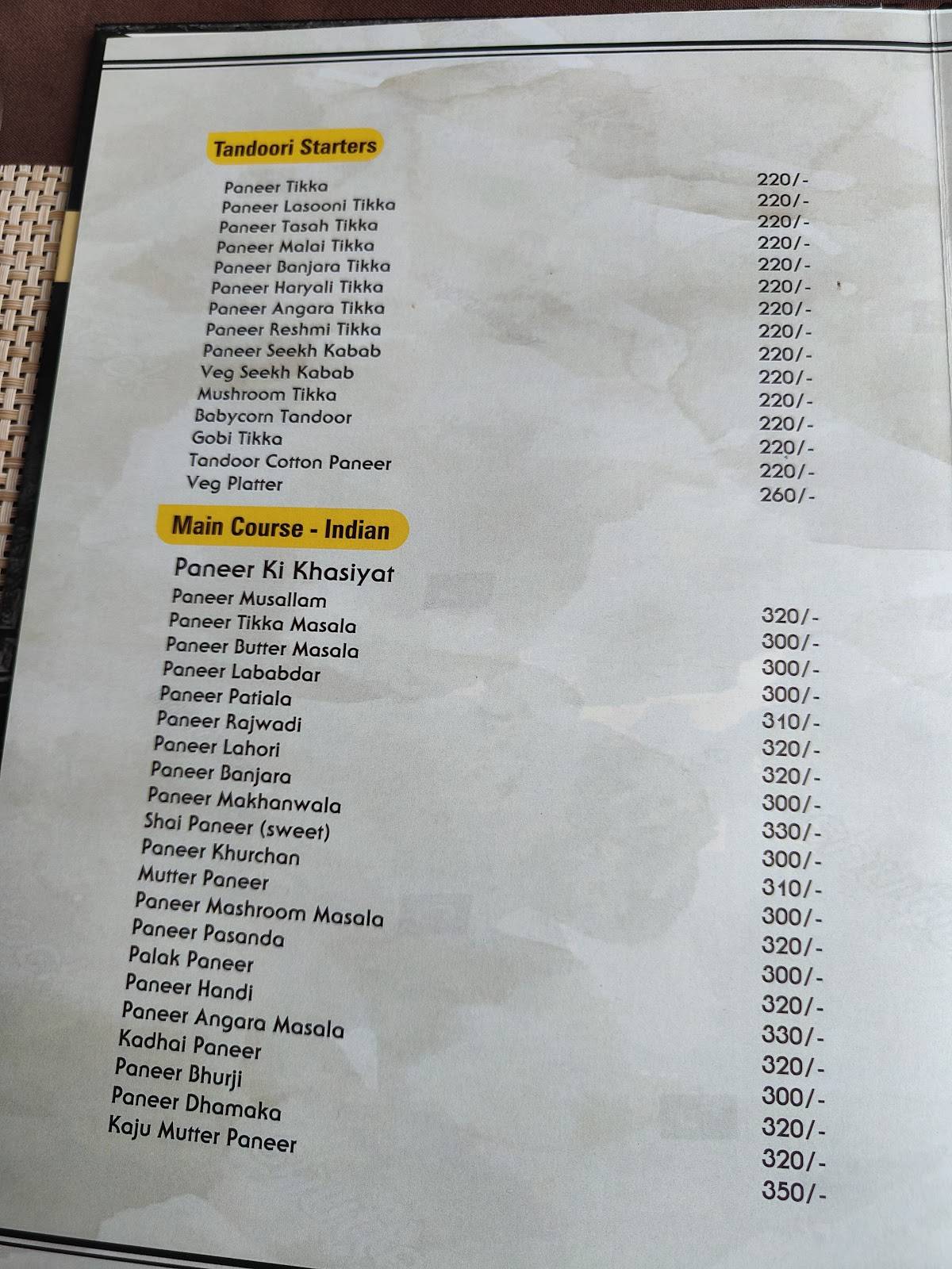 Urban Wada Pure Veg Family Restaurant menu