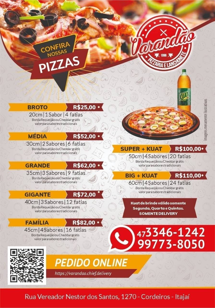 Varandão Lanches cardápio