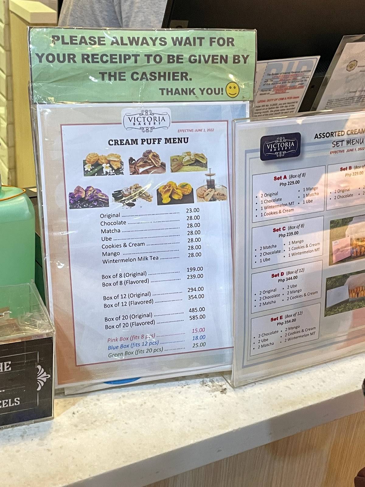 Menu at Victoria Bakery Mabini, Baguio, CH7W+PM8