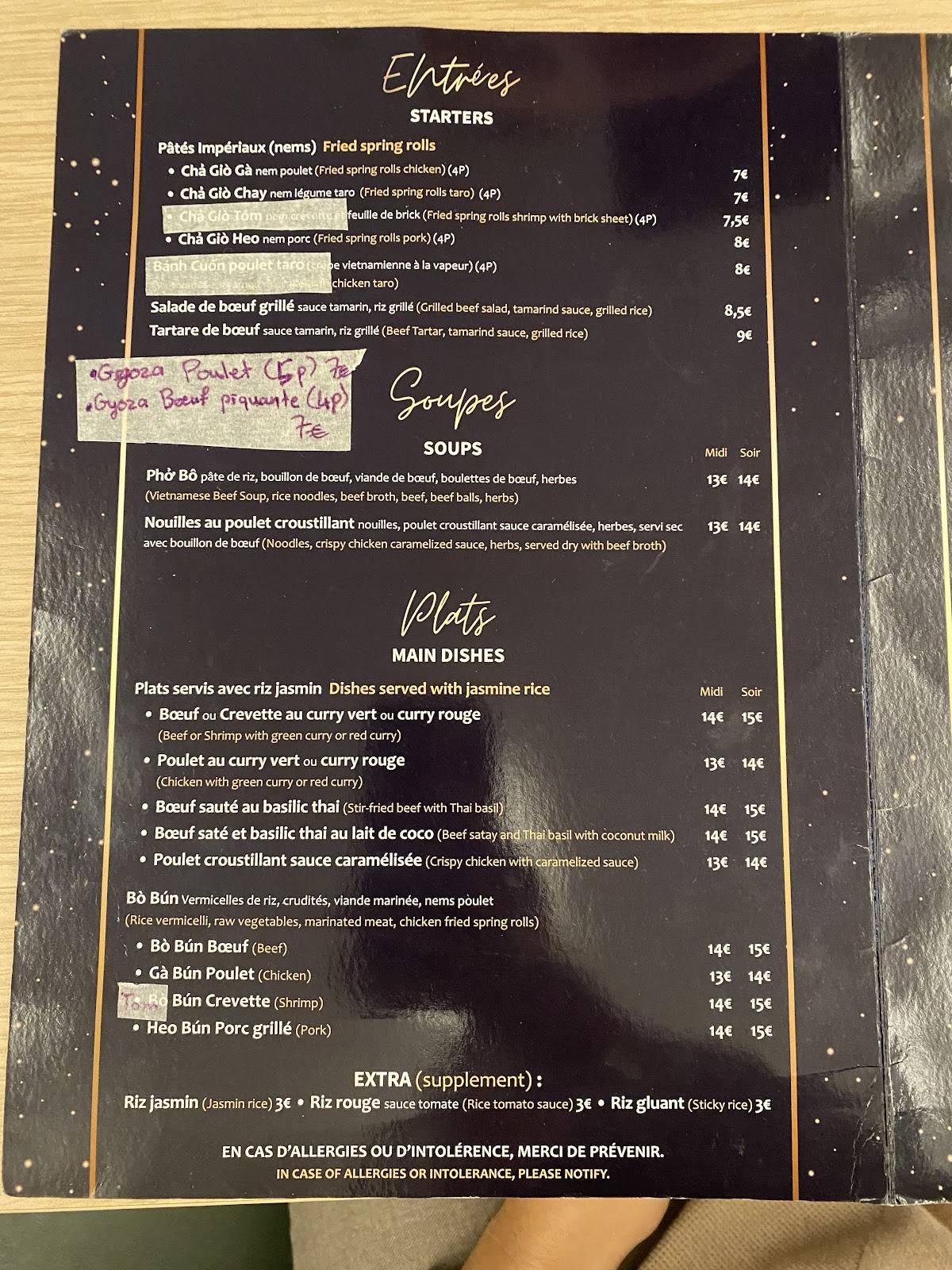 Menu de We Cantine Opéra