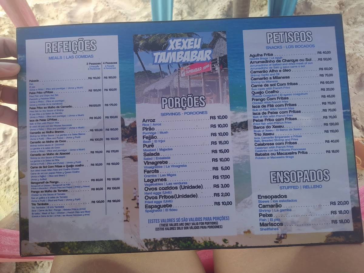 Xexeu Tambabar cardápio