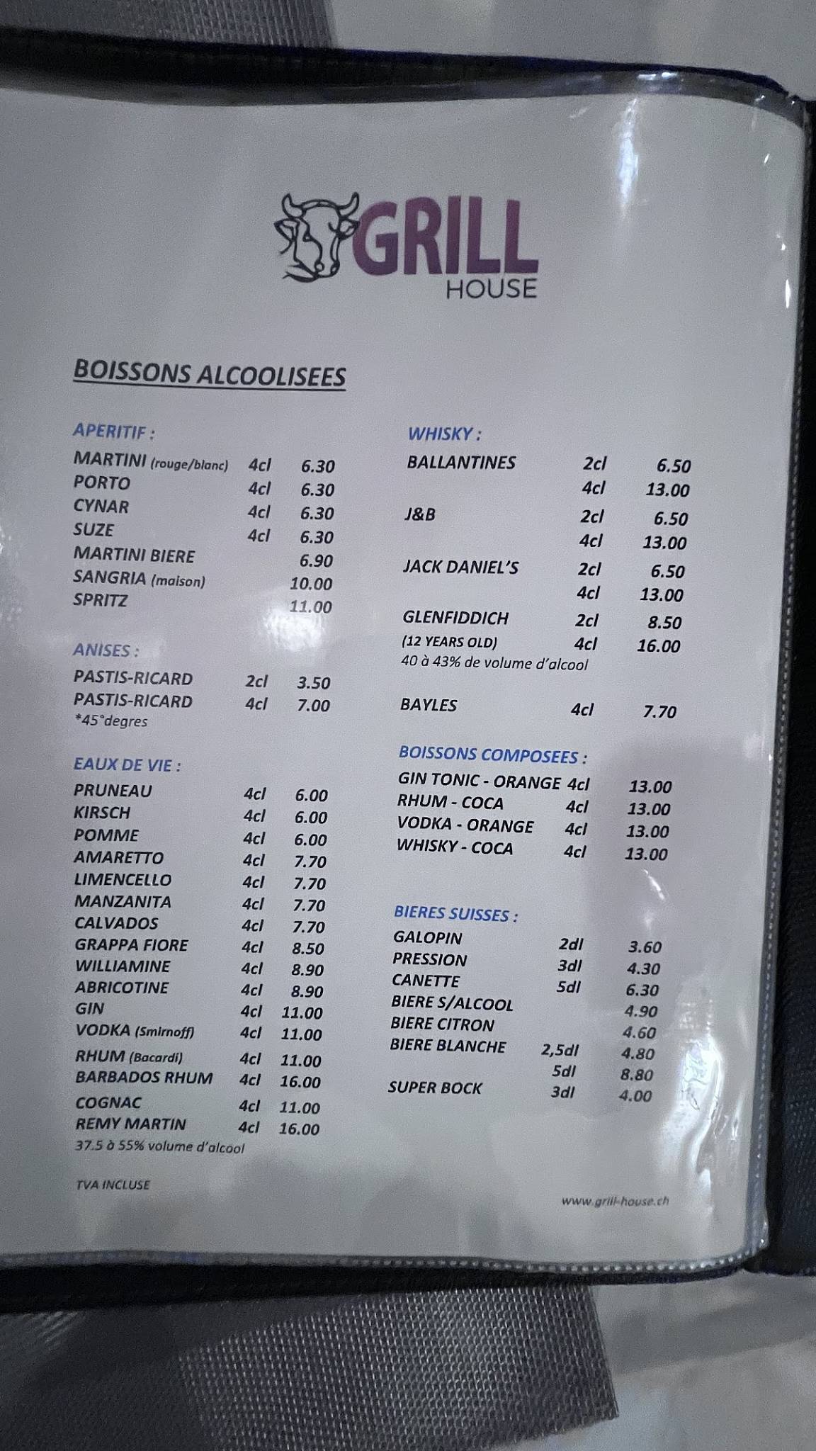 Menu di Restaurant de la Piscine d'Onex 