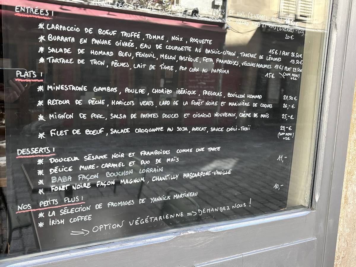 Menu de Restaurant la Primatiale