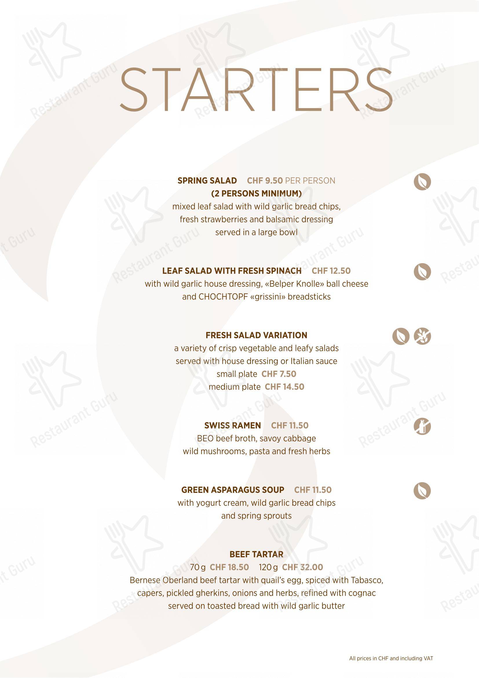 Menu per Restaurant zum CHOCHTOPF in Wilderswil