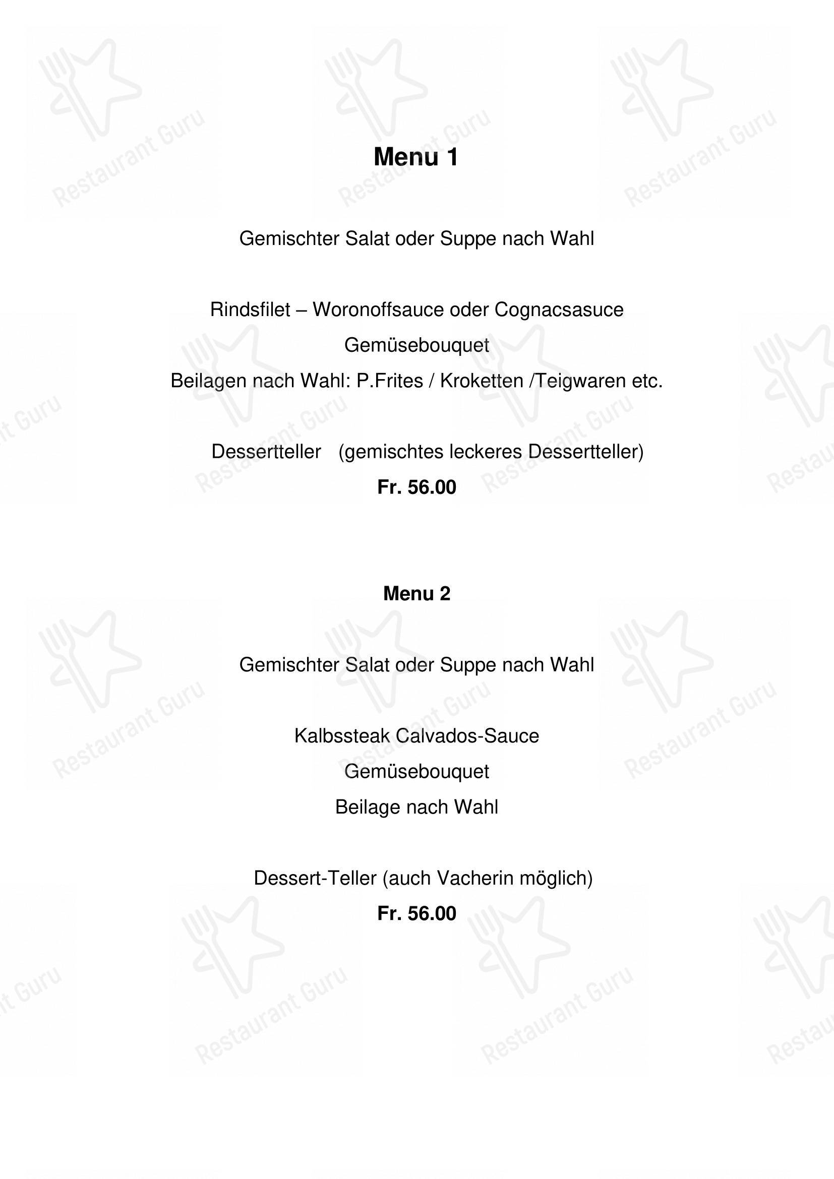 Ночное меню per Restaurant zur Stynlera-Ranch ristorante