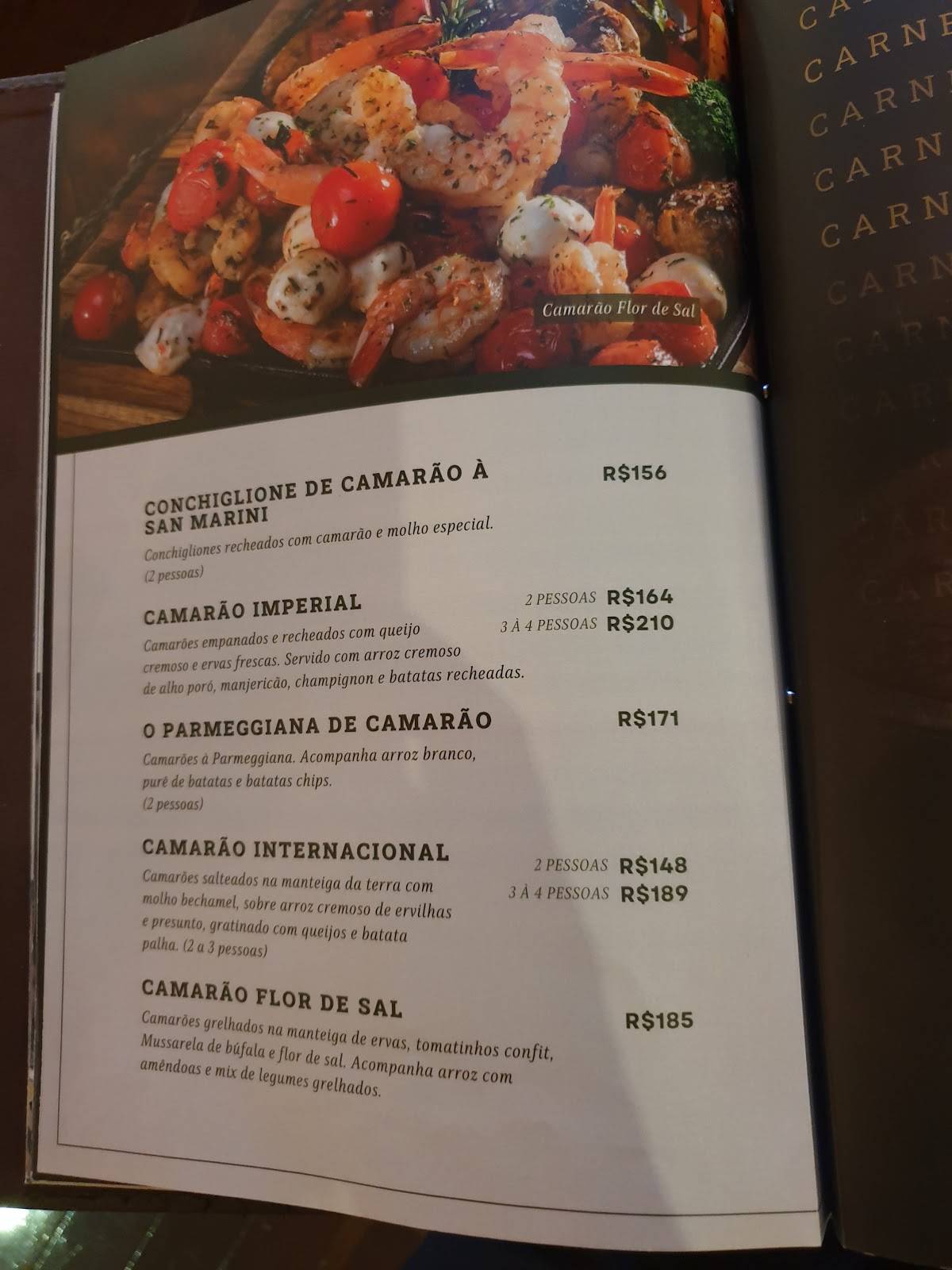 Armazém cardápio