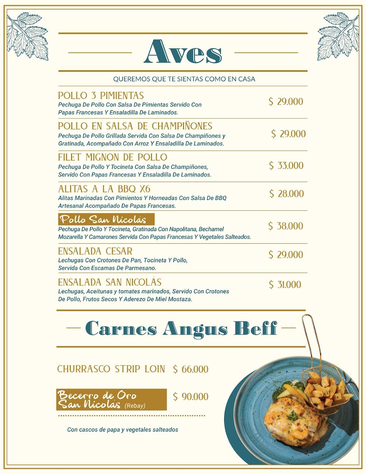 Carta de RestauranteBar San Nicolás, Cartagena