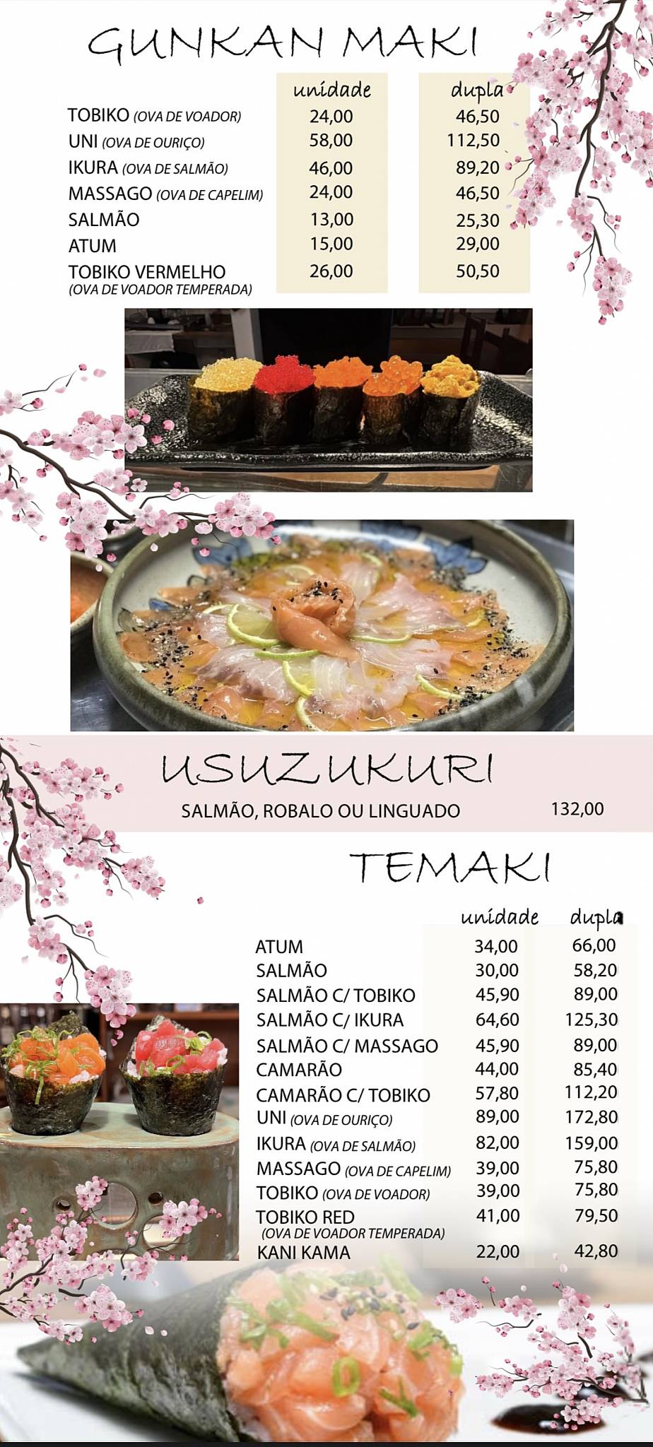 Restaurante Furusato cardápio